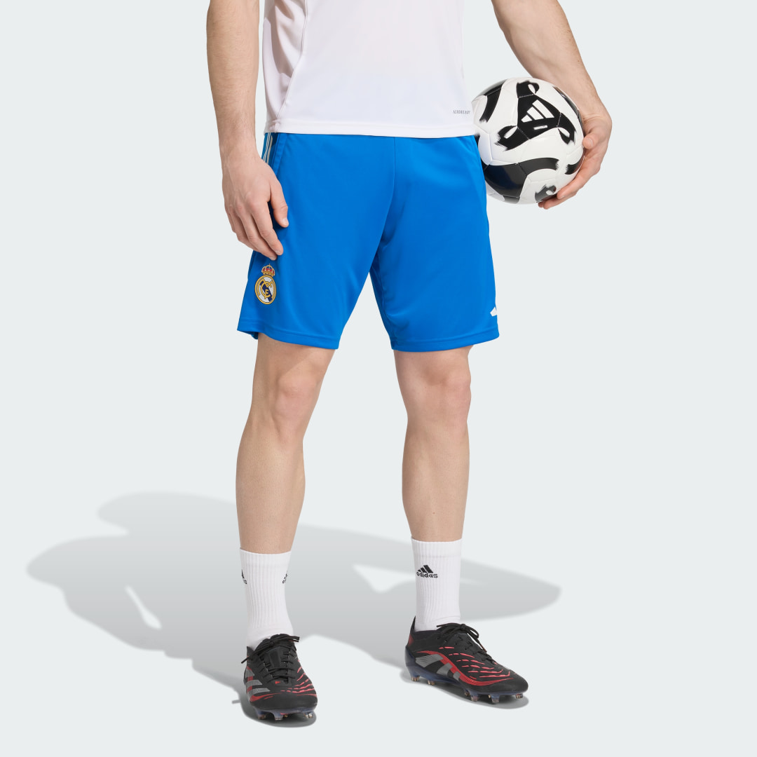 Detalle de Adidas Pantalón corto de entrenamiento Real Madrid Tiro 25 Competition – azul