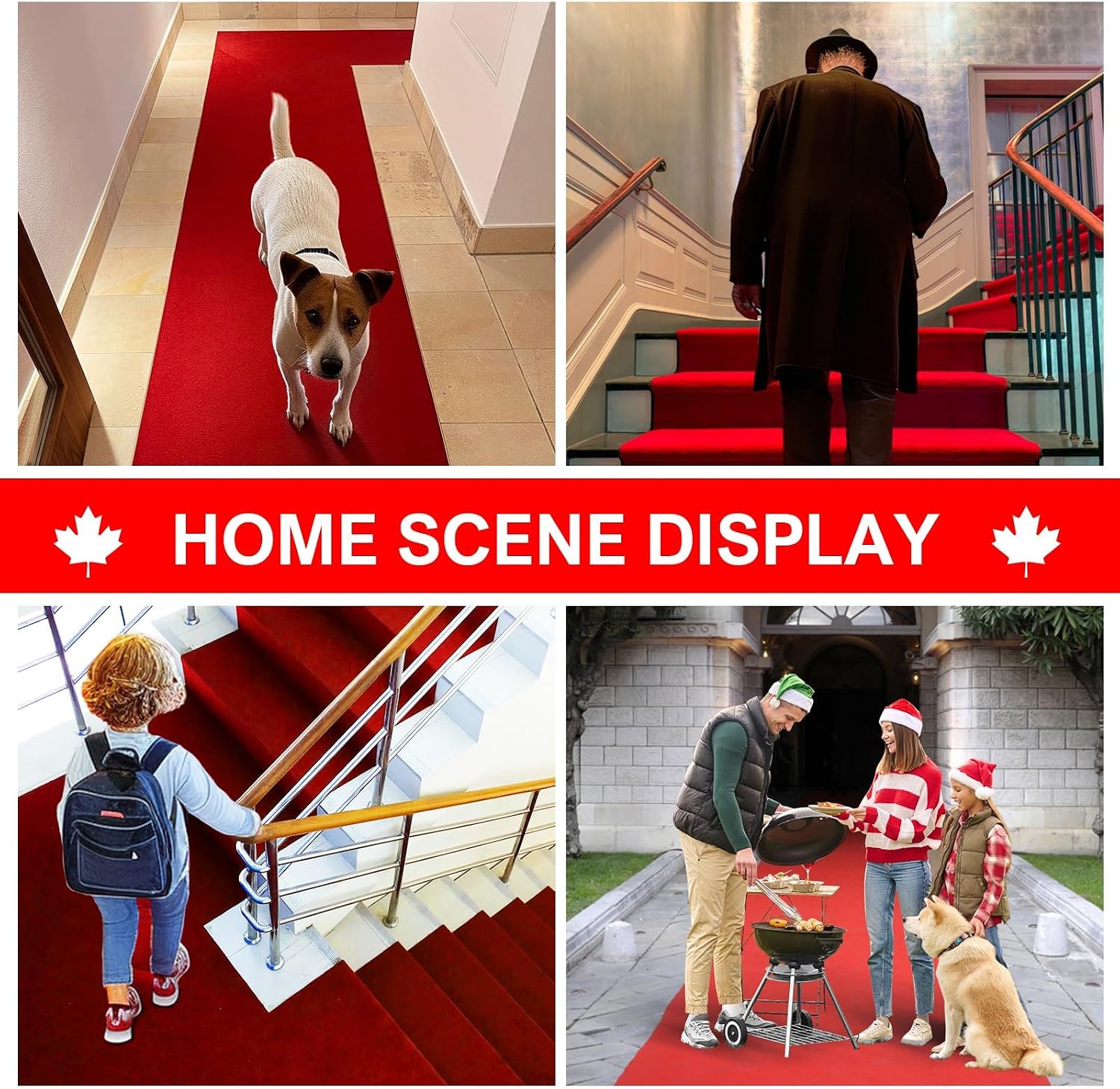 Detalle 1 de BTYCityMao Red Carpet Floor Runner, Reusable Rubber-Backed Indoor/Outdoor Rug