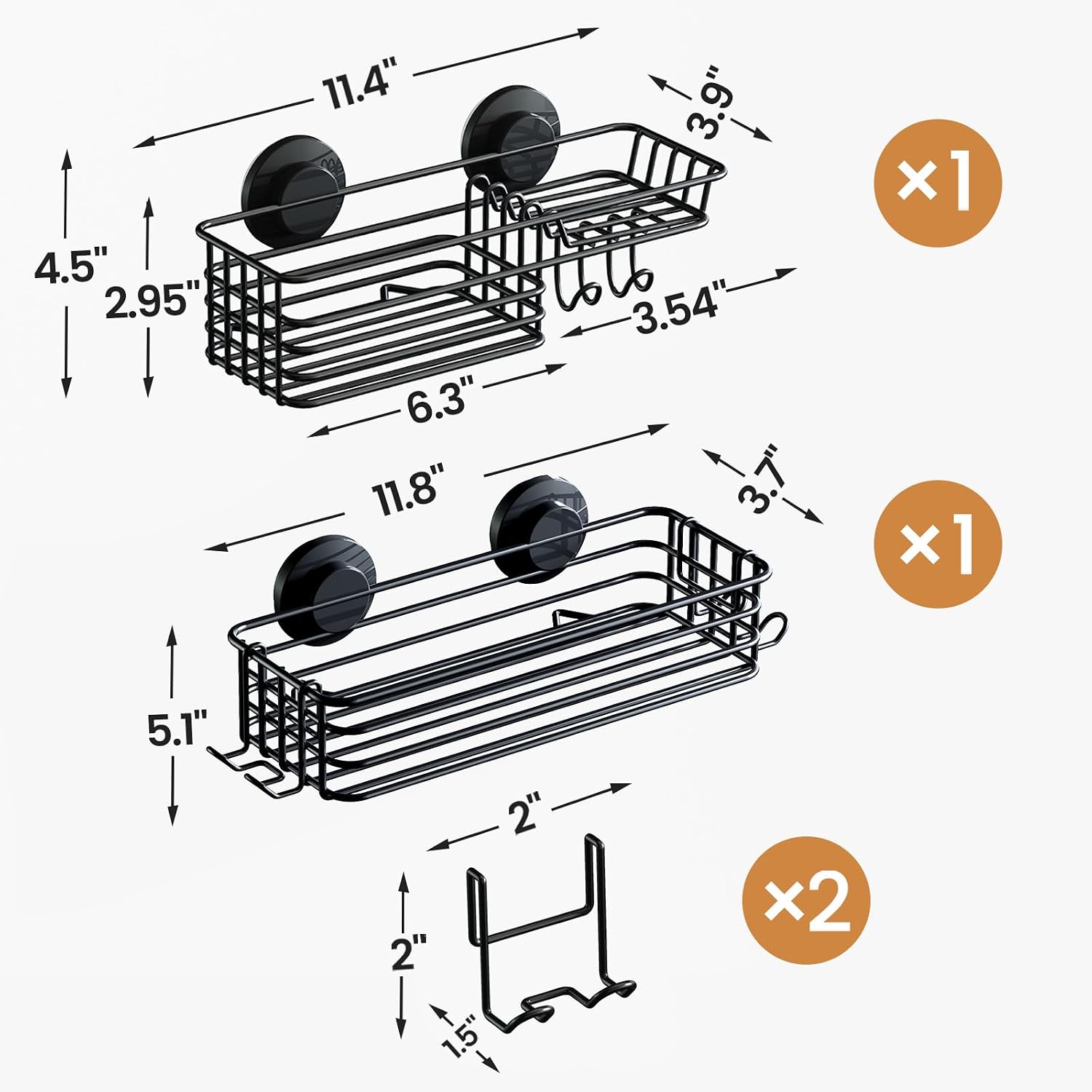 Detalle 2 de LEVERLOC Shower Caddy Suction Cup 2-pack