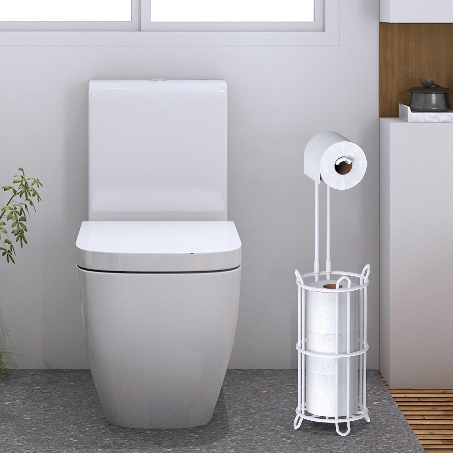 Detalle de Meangood Toilet Paper Holder Stand, Metal