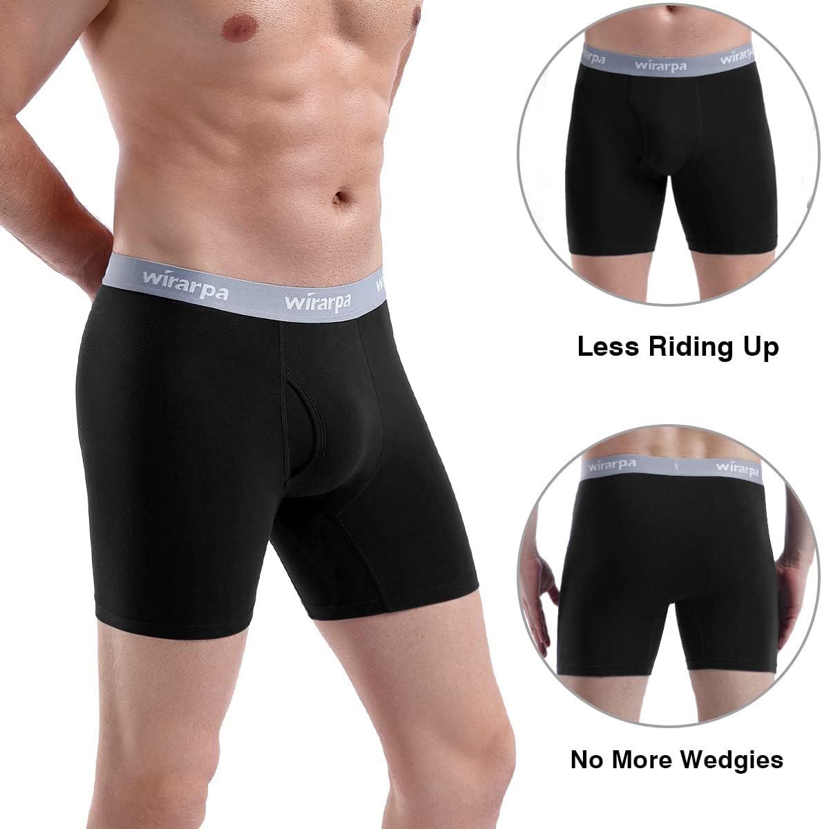 Detalle de wirarpa 4er-Pack Herren-Boxershorts aus Baumwolle mit Stretch und Eingriff