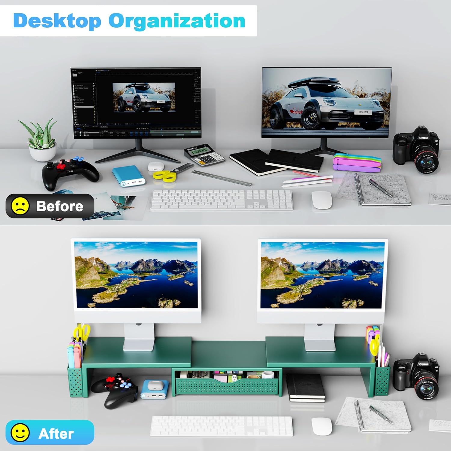 Thumbnail 2 de Spacrea Metal Desk Organizer with Drawer 1 📚