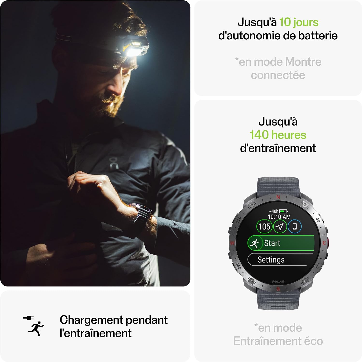 Detalle de Polar Grit X2 Pro : montre GPS double fréquence avec cartes topographiques