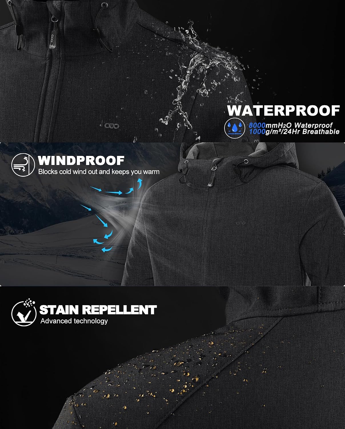 Detalle de Men’s Waterproof Softshell Jacket 8000MM