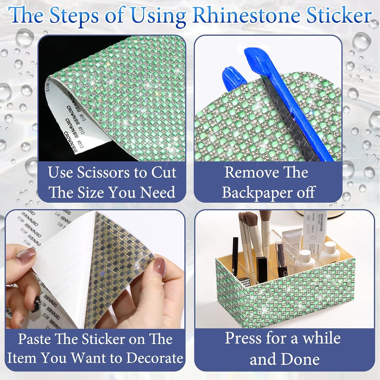 Thumbnail 2 de FULZTEY Rhinestone Sticker Sheet, 4 mm