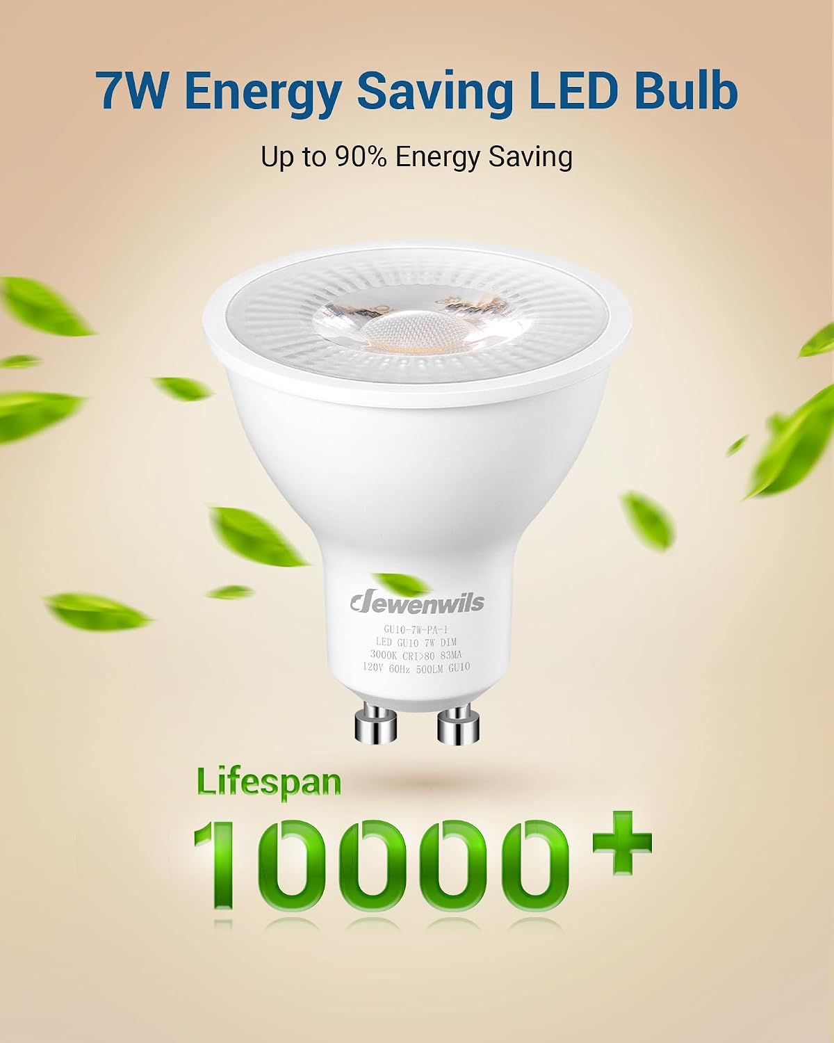 Detalle 2 de Dewenwils HDGU10E GU10 LED Bulbs, Dimmable 3000K Warm White, 6-Pack