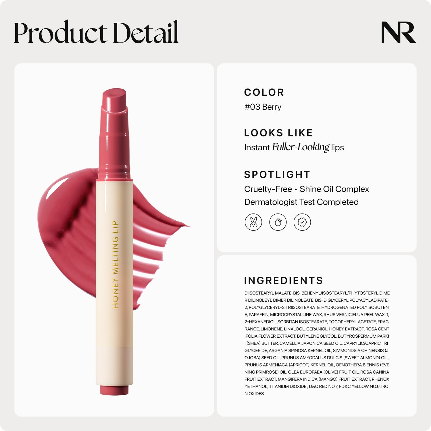 Thumbnail 6 de Nature Republic Honey Melting Lip 03 Berry lip balm ๐