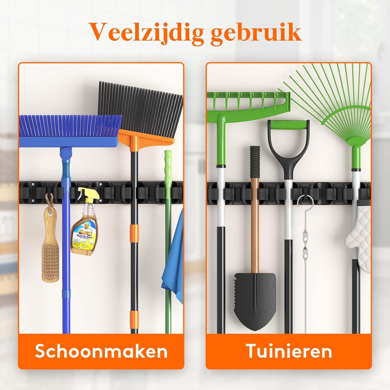 Thumbnail 6 de Lifewit 22068 dweil- en bezemhouder voor wandmontage, zwart