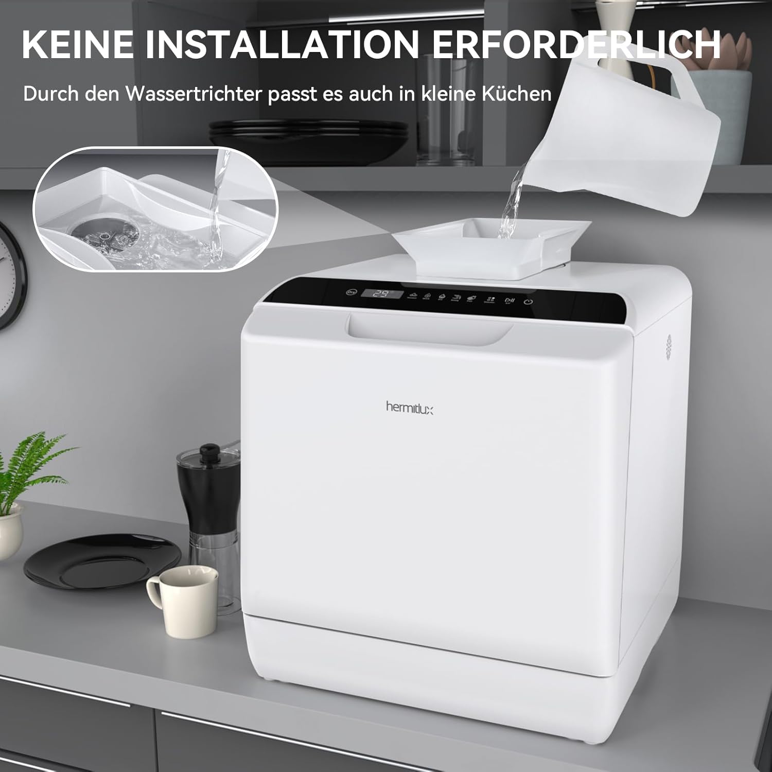 Detalle 2 de Hermitlux Tischgeschirrspüler 43 cm für 4