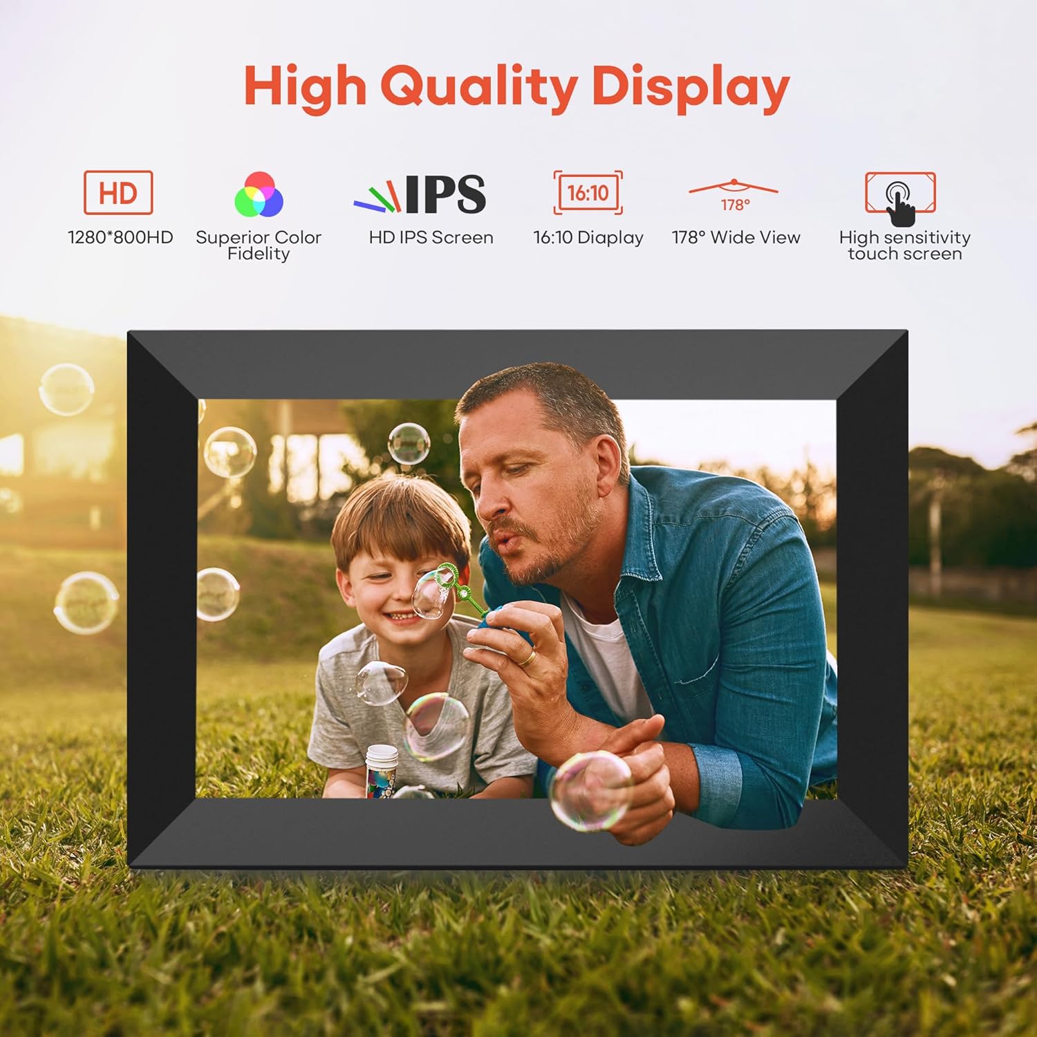 Thumbnail 4 de Frameo WLAN Digitaler Bilderrahmen 2er-Pack – 10,1 Zoll IPS Touchscreen, 32 GB, automatische Drehung