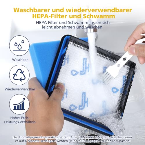 Detalle de 4 Stück Staubsauger Filter Ersatz für Philips PowerPro Reihe – kompatibel mit FC933x, FC8010/01, FC955x | VILLAPOOL