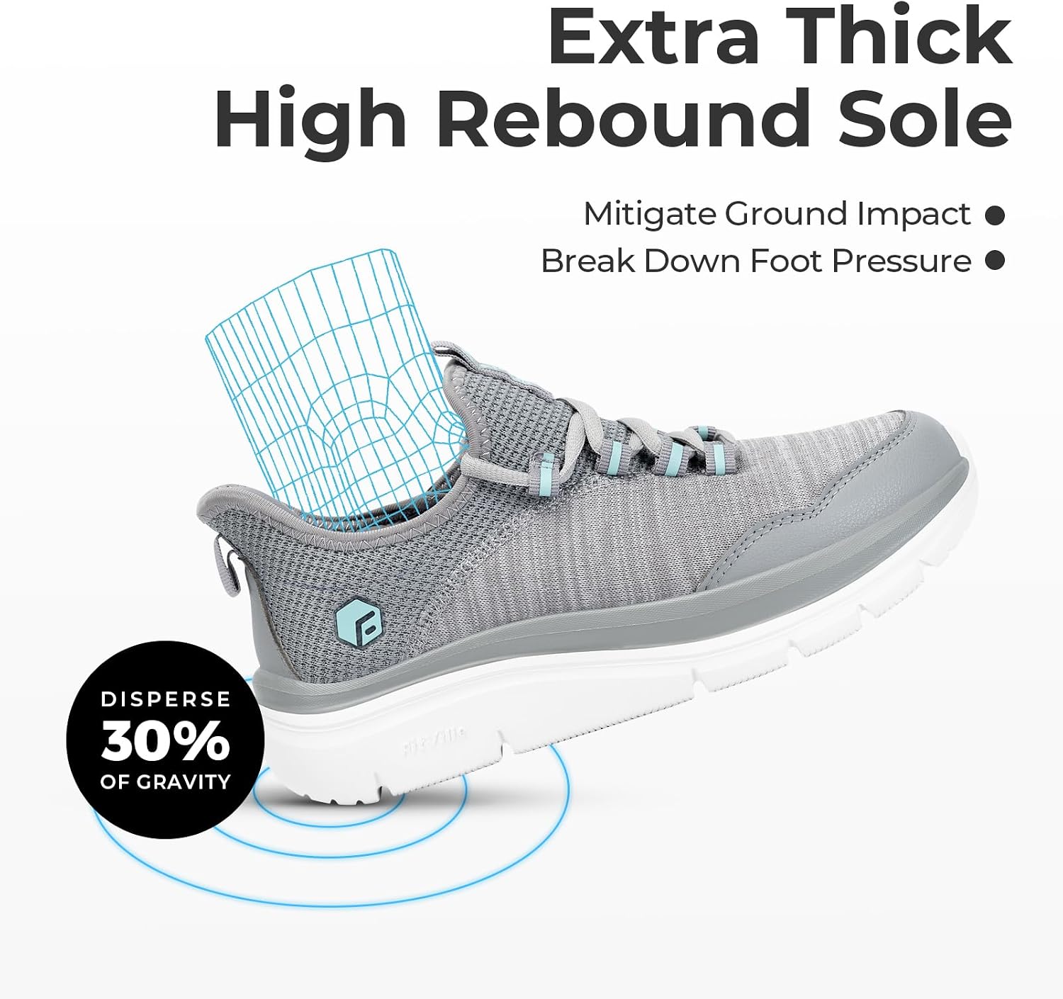 Thumbnail 6 de FitVille Scarpe da Camminata Donna Pianta Larga Extra Wide: sneakers comode ammortizzate slip-on