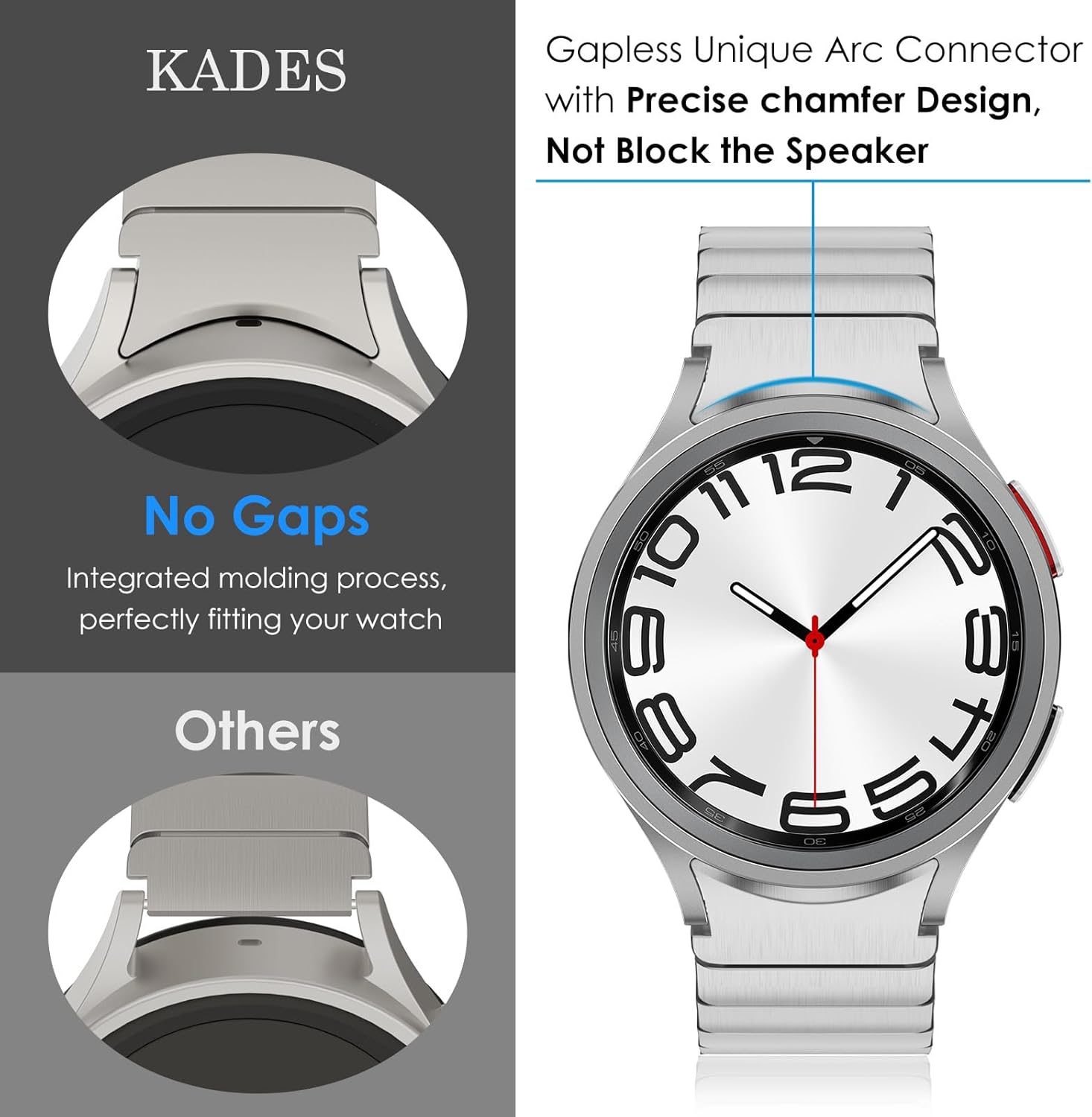 Detalle de KADES stainless steel replacement watch band for Samsung Galaxy Watch (40mm/44mm & select Classic sizes)