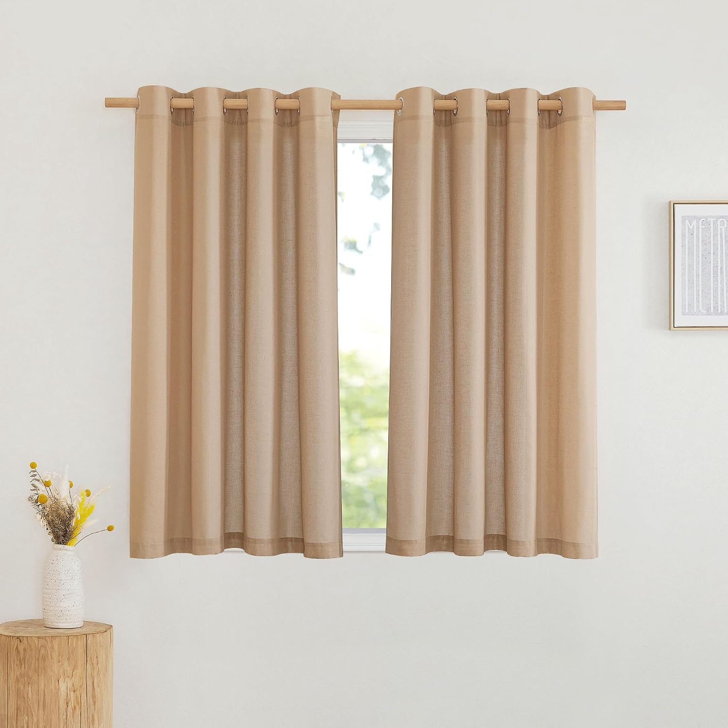 Detalle de NICETOWN Linen Curtains, 30% Natural Linen