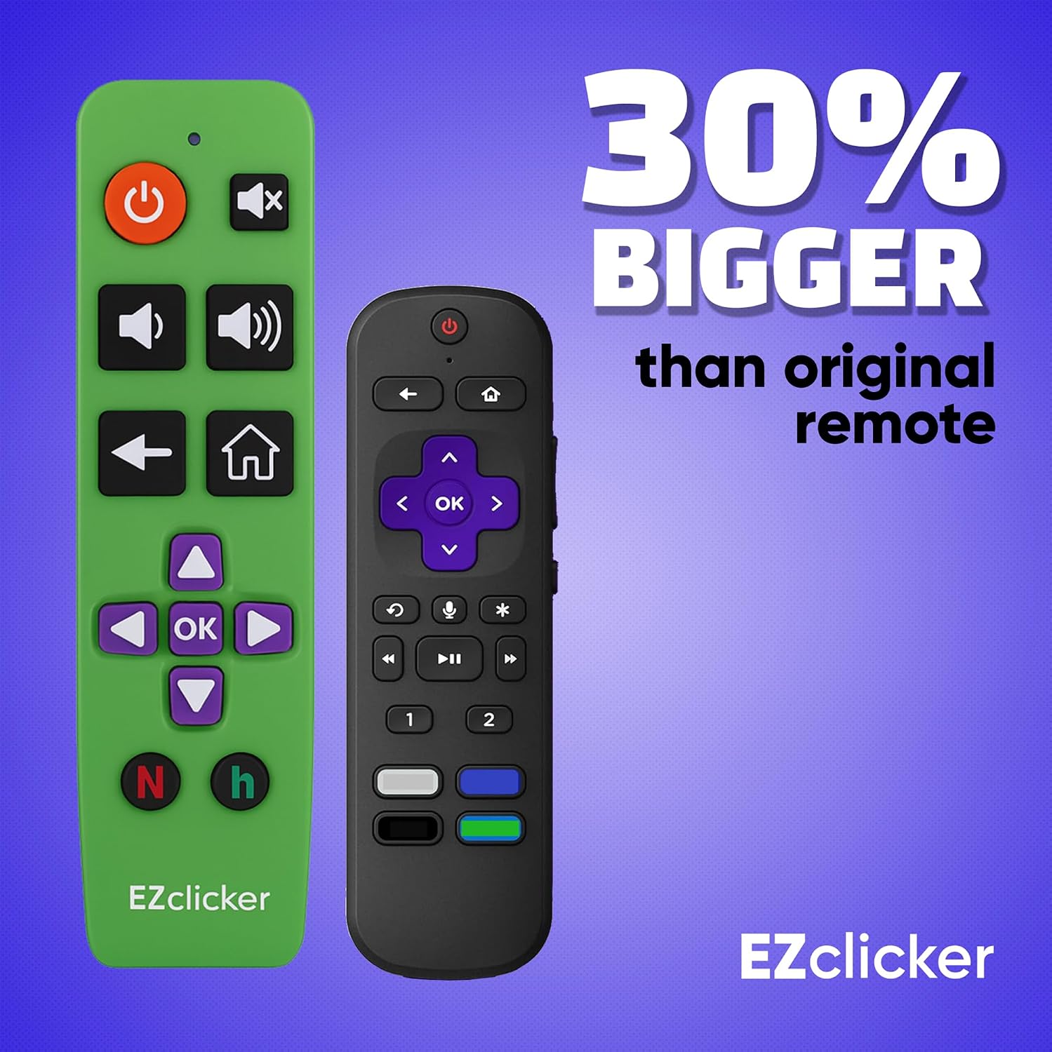 Thumbnail 2 de Roku Replacement TV Remote with Large Buttons for Roku TVs (Green) – Easy to Use