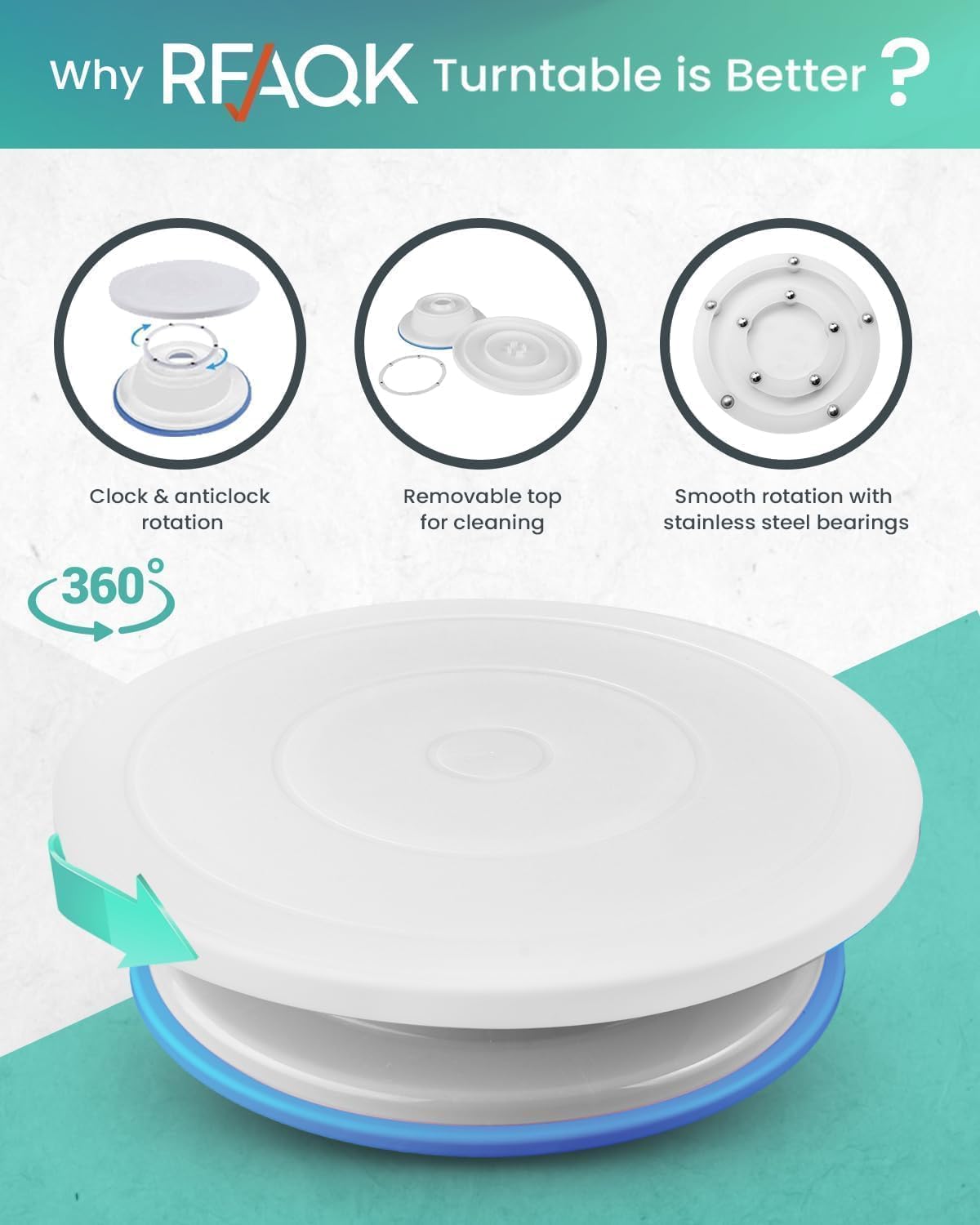 Detalle de RFAQK 65‑Piece Cake Decorating Kit with Turntable and E‑Book