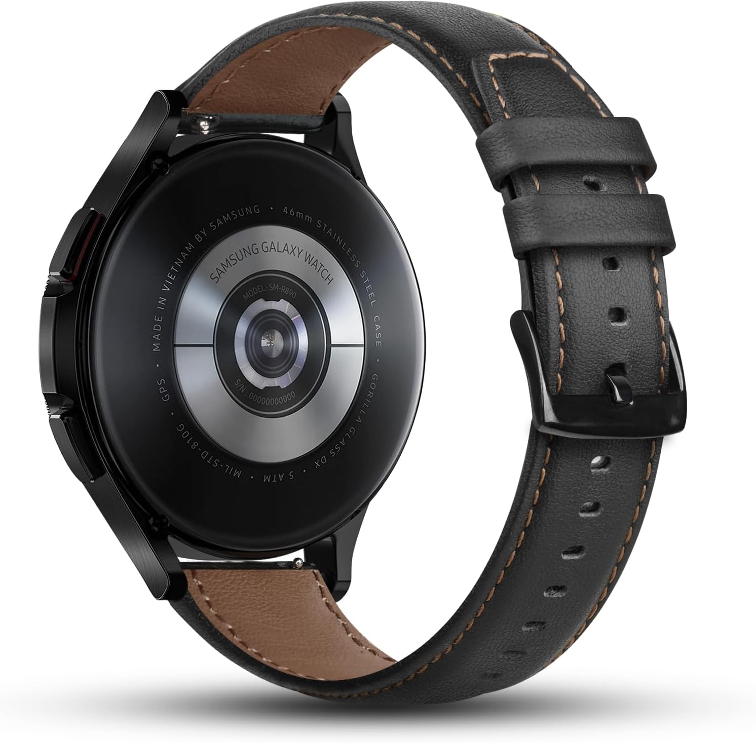 Thumbnail 1 de Tuocal 22-mm Lederarmband (Echtleder) für Samsung Galaxy Watch 3 / Gear S3 / Huawei Watch GT 3 – Schnellverschluss, Schwarz