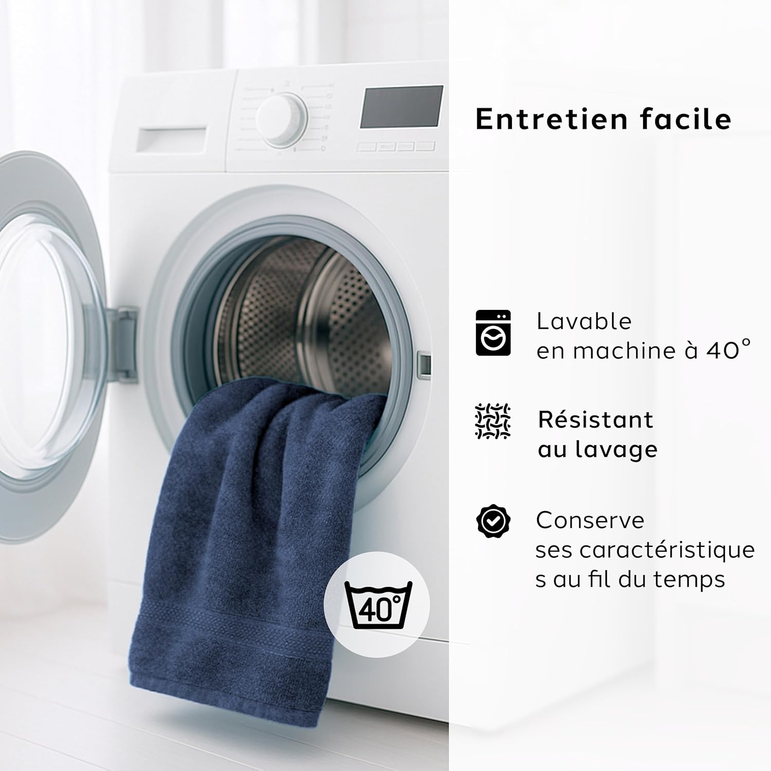 Thumbnail 5 de Lot de 3 serviettes de bain Caleffi (menthe) 55 x 105 cm en coton 100%