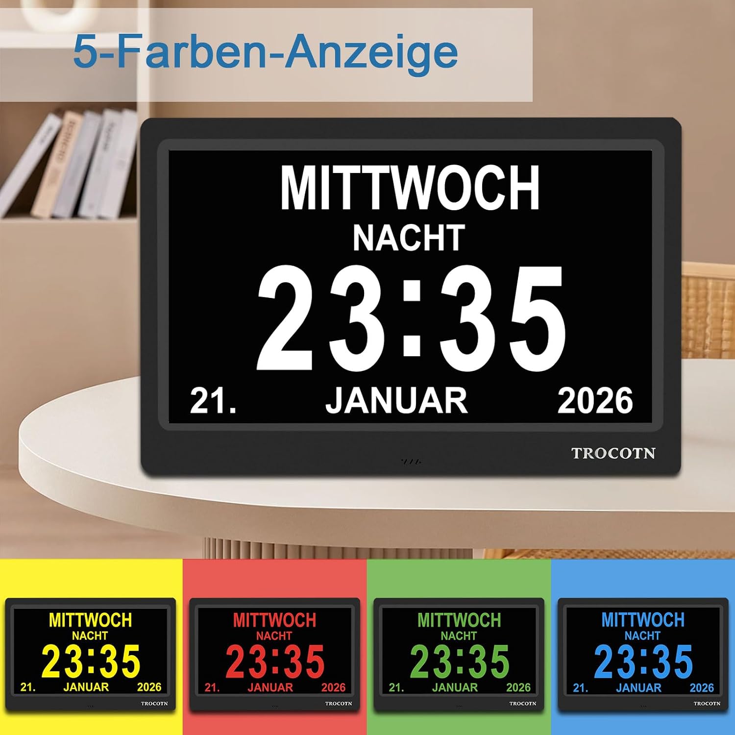 Thumbnail 3 de TROCOTN 10 Zoll Demenz Uhr mit Großdisplay