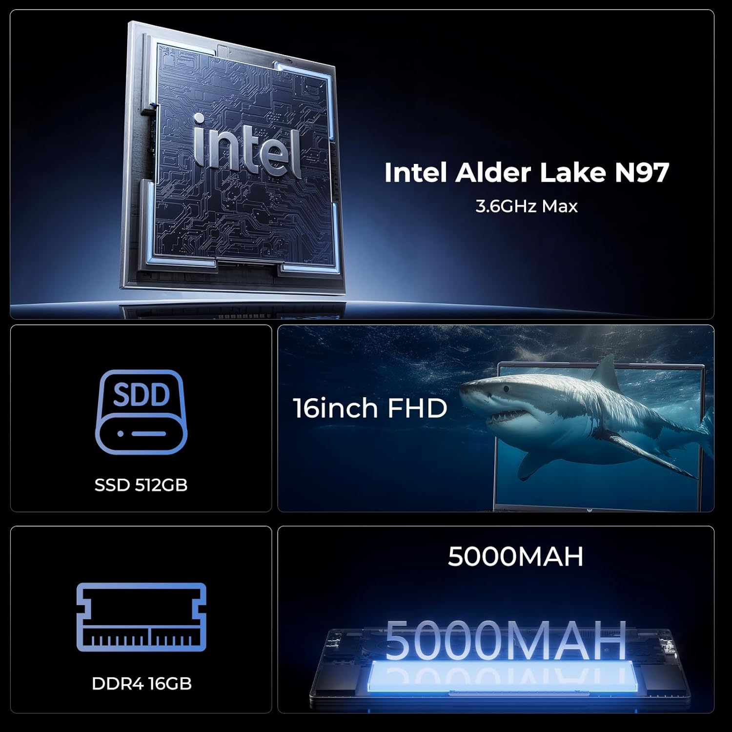 Detalle 2 de Tivique 16 Pollici Ryzen 4300U Portatile