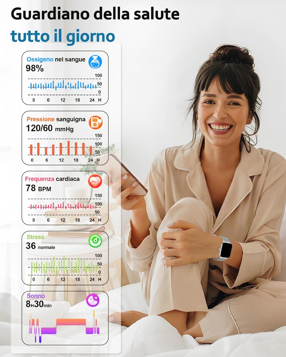 Thumbnail 2 de Popglory Smartwatch Uomo Donna 1.85": chiamate, assistente AI e 100+ modalità sportive con due cinturini in regalo