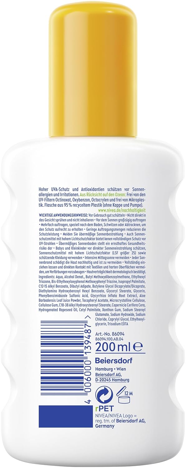 Thumbnail 4 de NIVEA SUN Sensitiv Sofort Schutz Sonnenspray LSF 50+ (duftfrei, wasserfest) – 200 ml