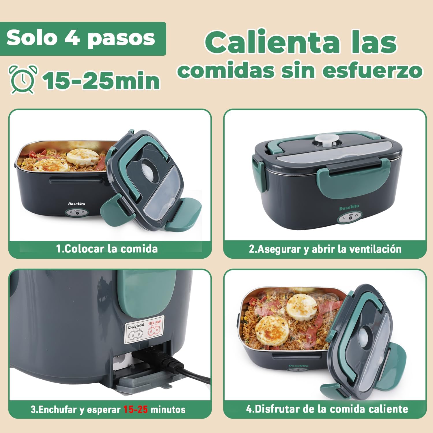 Detalle 1 de Dosevita 80W Fiambrera Eléctrica 1.5L