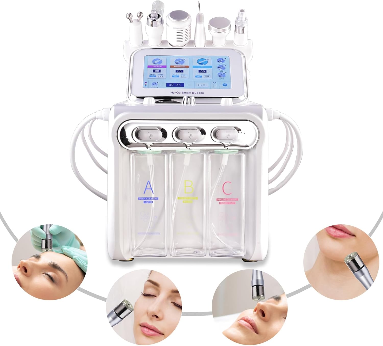 Detalle de 7 in 1 Hydrogen Oxygen Facial Beauty Machine – Pro-Home Microdermabrasion and Skin Care
