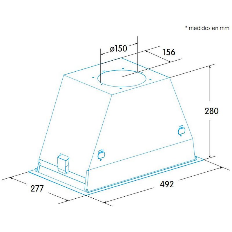Detalle 2 de Edesa ECG-5811 X: Campana Integrable 60 cm en Acero Inoxidable