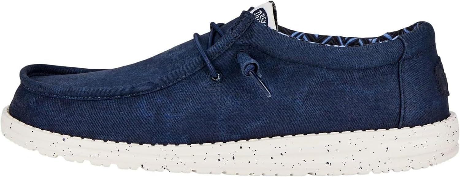 Detalle de Hey Dude Wally Washed Canvas Herren – Slip-On Schuhe im Mokassin-Stil