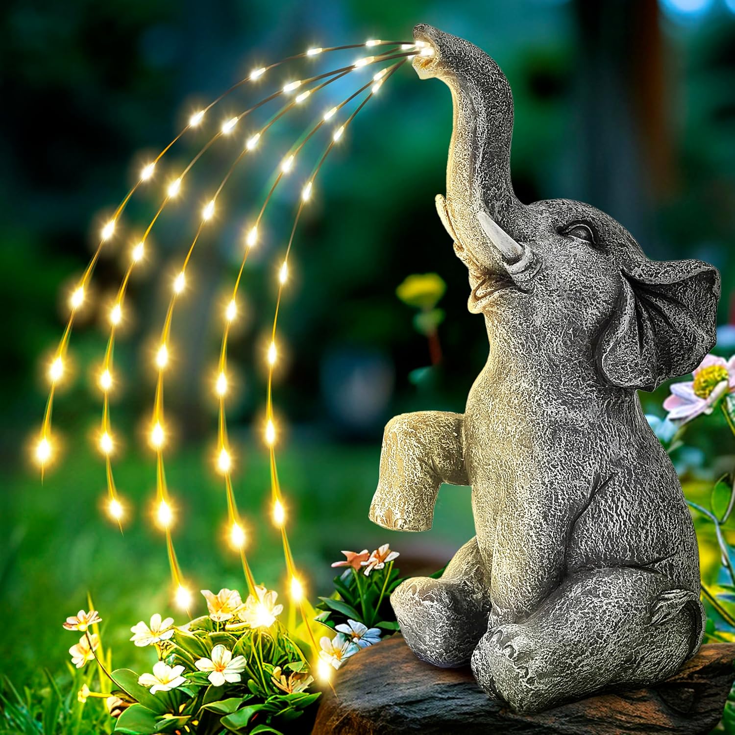 GIGALUMI Elephant Statue 27 cm solar LED
