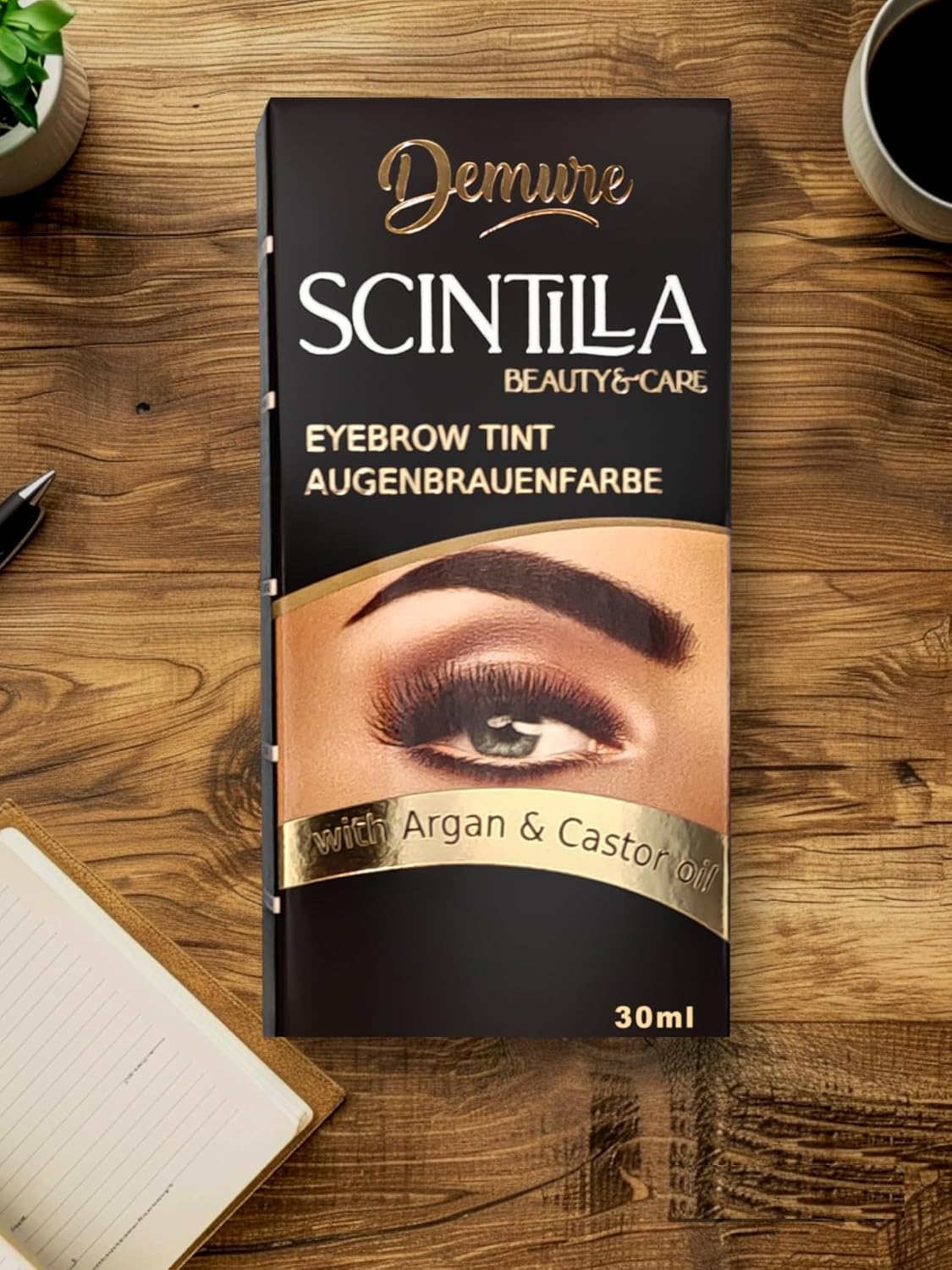 Detalle de Demure Augenbrauenfarbe-Set (1.0 Schwarz) mit Entwickler – Brow Tint für bis zu 4 Wochen