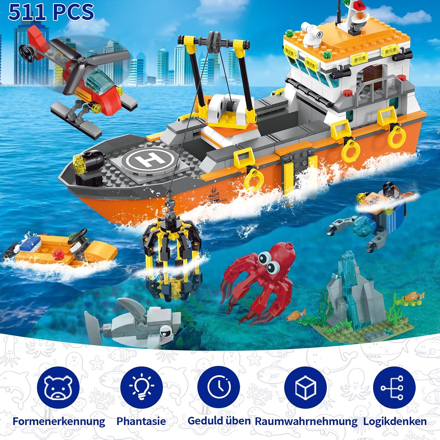 Detalle 2 de kiothdre City Forschungsschiff 511 Teile 🚢