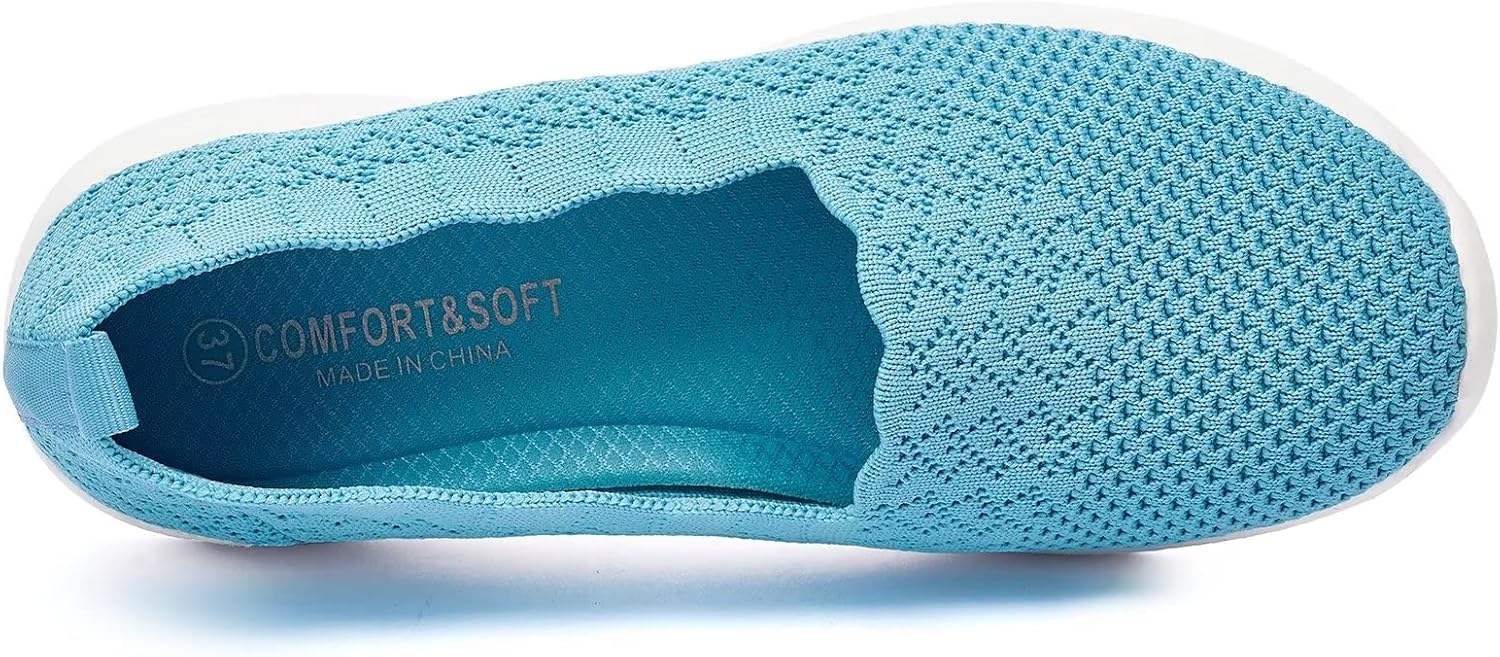 Thumbnail 4 de Puxowe Women's Loafers Slip On Lightweight Knit Shoes – Light Blue (UK 5.5)