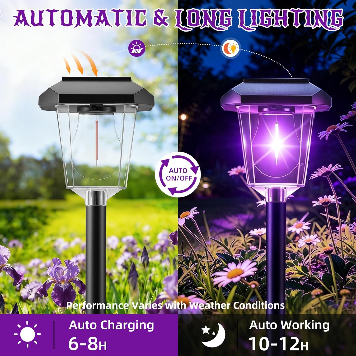 Thumbnail 5 de Ruboliy 16-Pack Purple Solar Halloween Pathway Lights, Waterproof LED Yard Decor