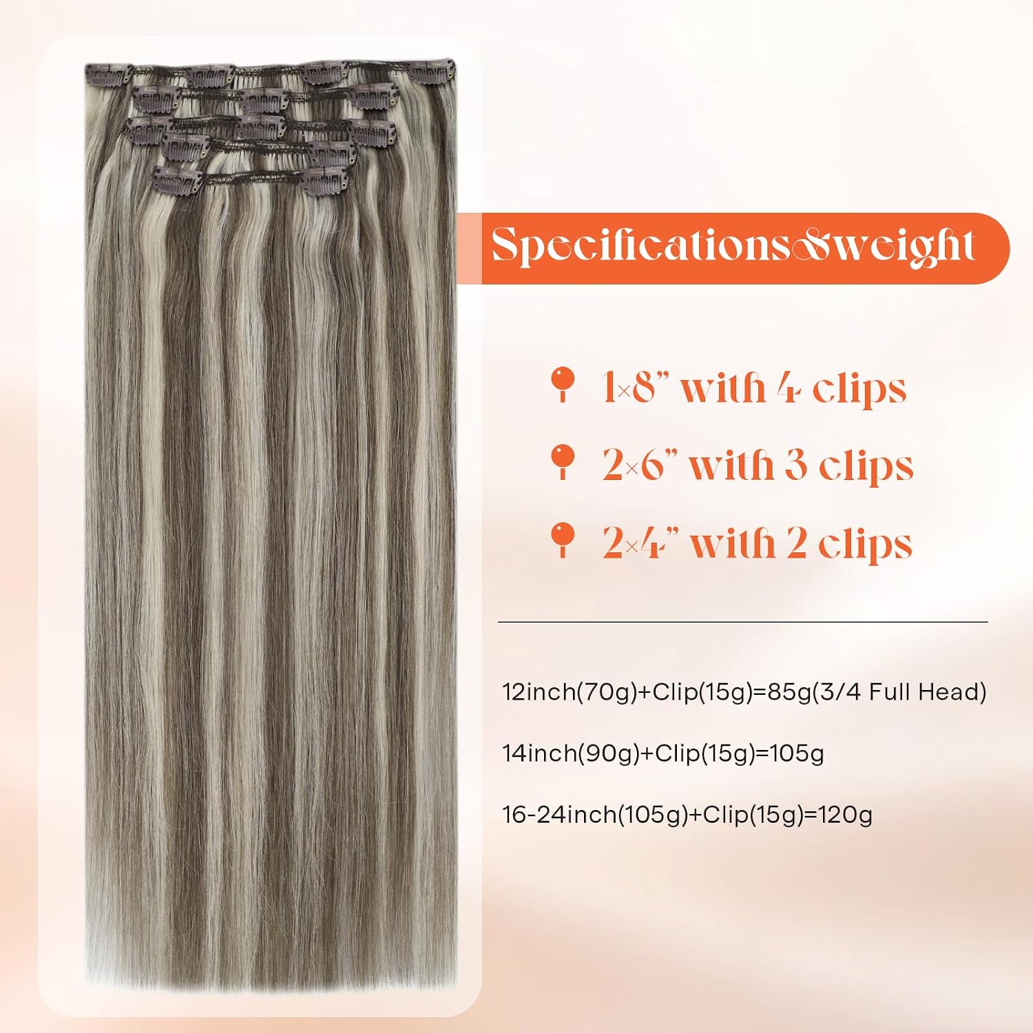 Detalle 2 de Sunny Hair Clip In Extensions 12 inch Remy Hair