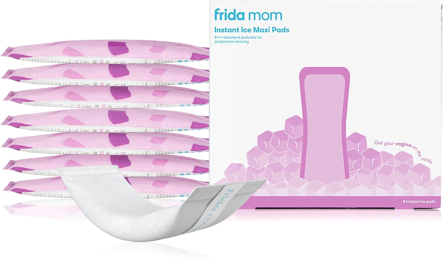 Frida Mom 2 in 1 postpartum cooling pads with built-in instant cold therapy