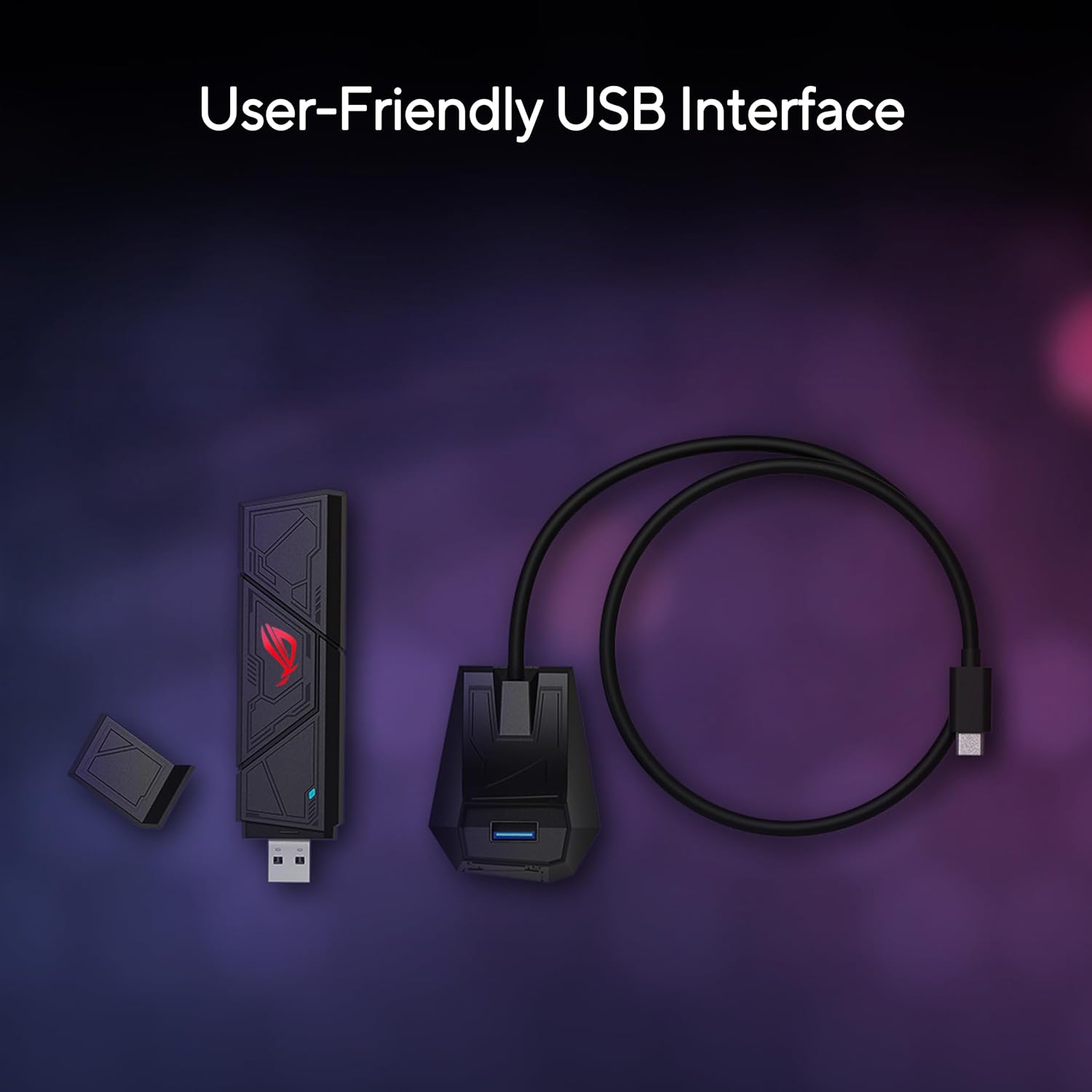Thumbnail 3 de ASUS ROG USB-BE92 (BE6500) : adaptateur Wi‑Fi 7 Tri‑bande USB avec 6 GHz et WPA3