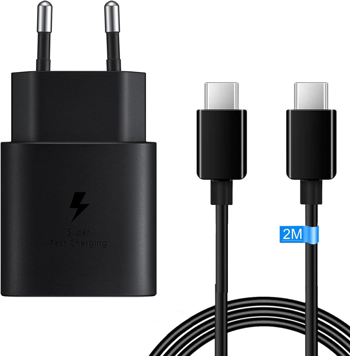 Detalle de Powersky USB C Ladegerät 25W – Schnelles PD3.0 PPS Ladegerät mit 2 m Kabel