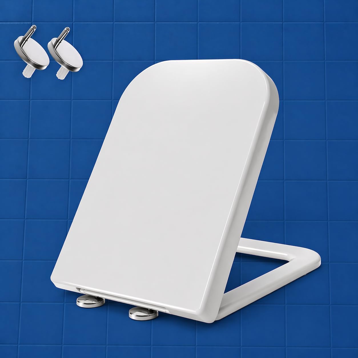 Thumbnail 5 de MASS DYNAMIC Square Toilet Seat with Soft-CClose, Quick Release & Top Fixing Hinges