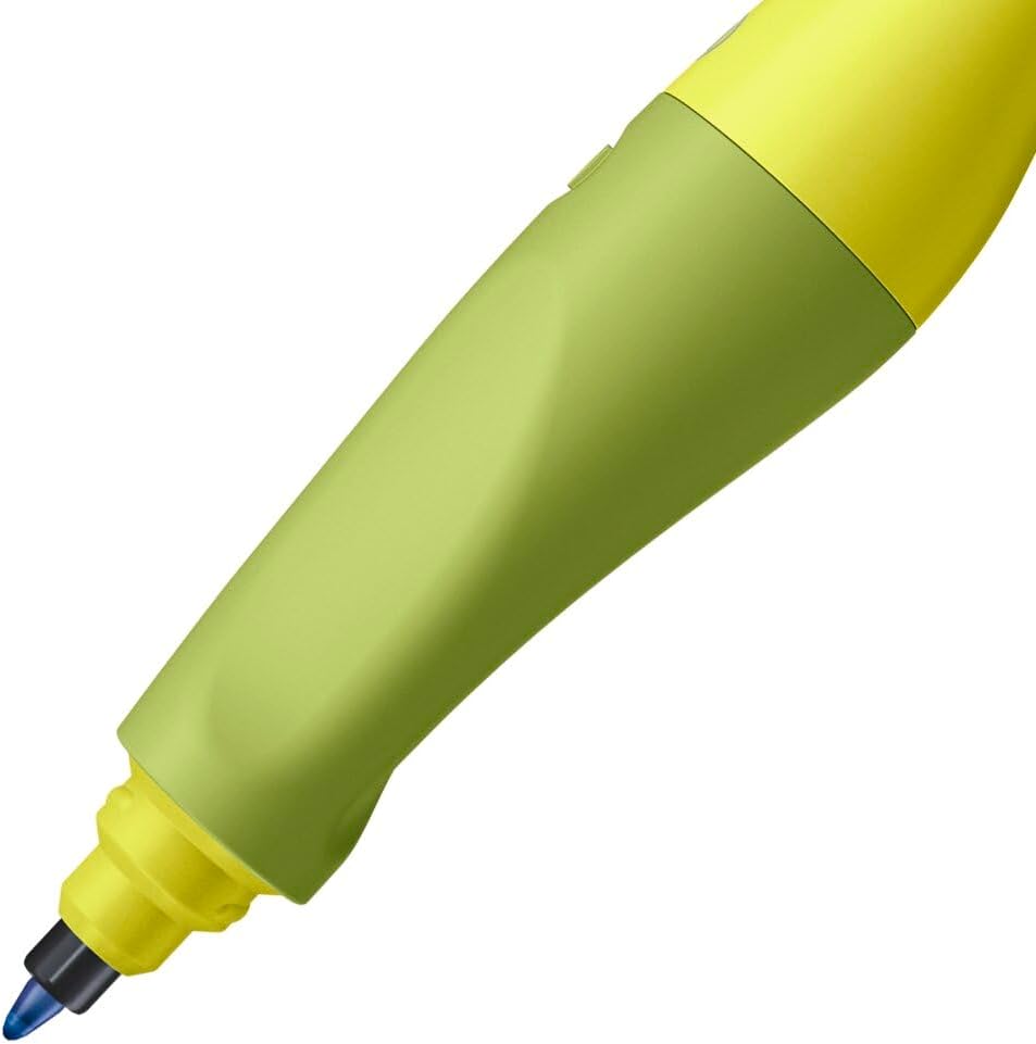 Detalle de STABILO EASYoriginal Ergonomischer Tintenroller – Rechtshänder, Limone/Grün, blau löschbar, inkl. Patrone