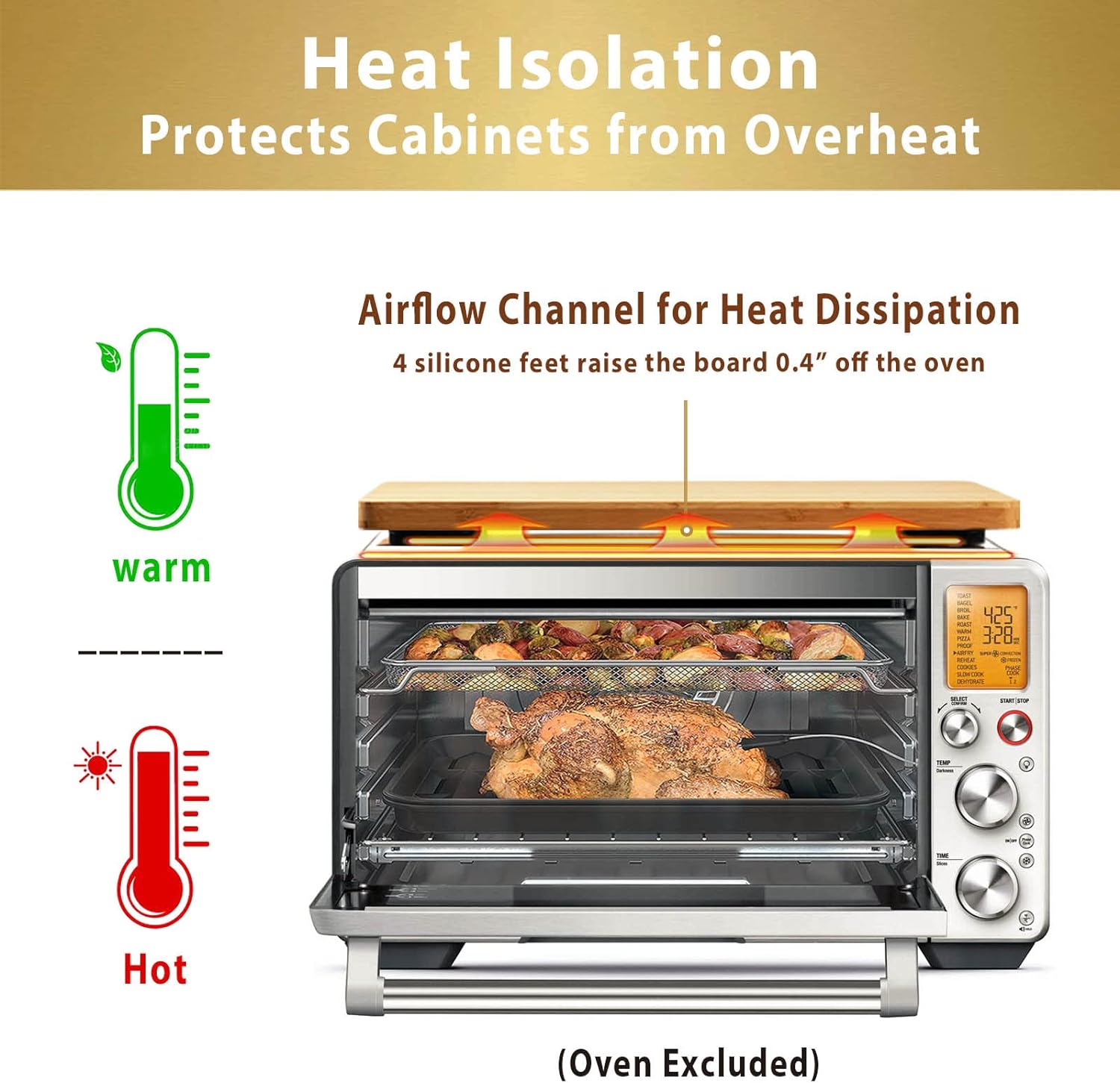 Detalle de UMILIFE cutting board accessory for Breville BOV900BSS Smart Oven Air Fryer Pro