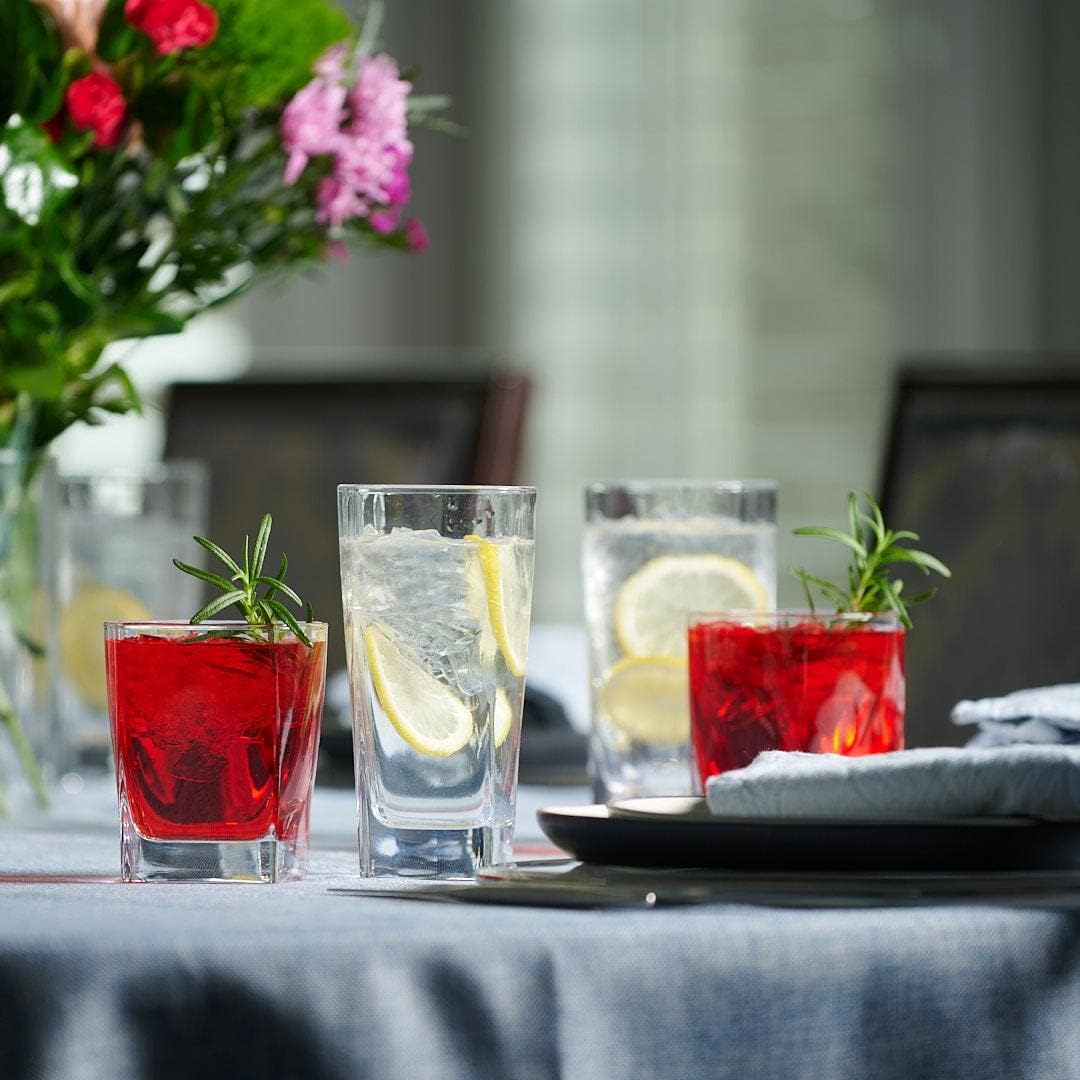 Thumbnail 3 de Le'raze Collins Everyday Drinking Glasses Set of 16: 8 Tall Highball + 8 Short Old Fashioned