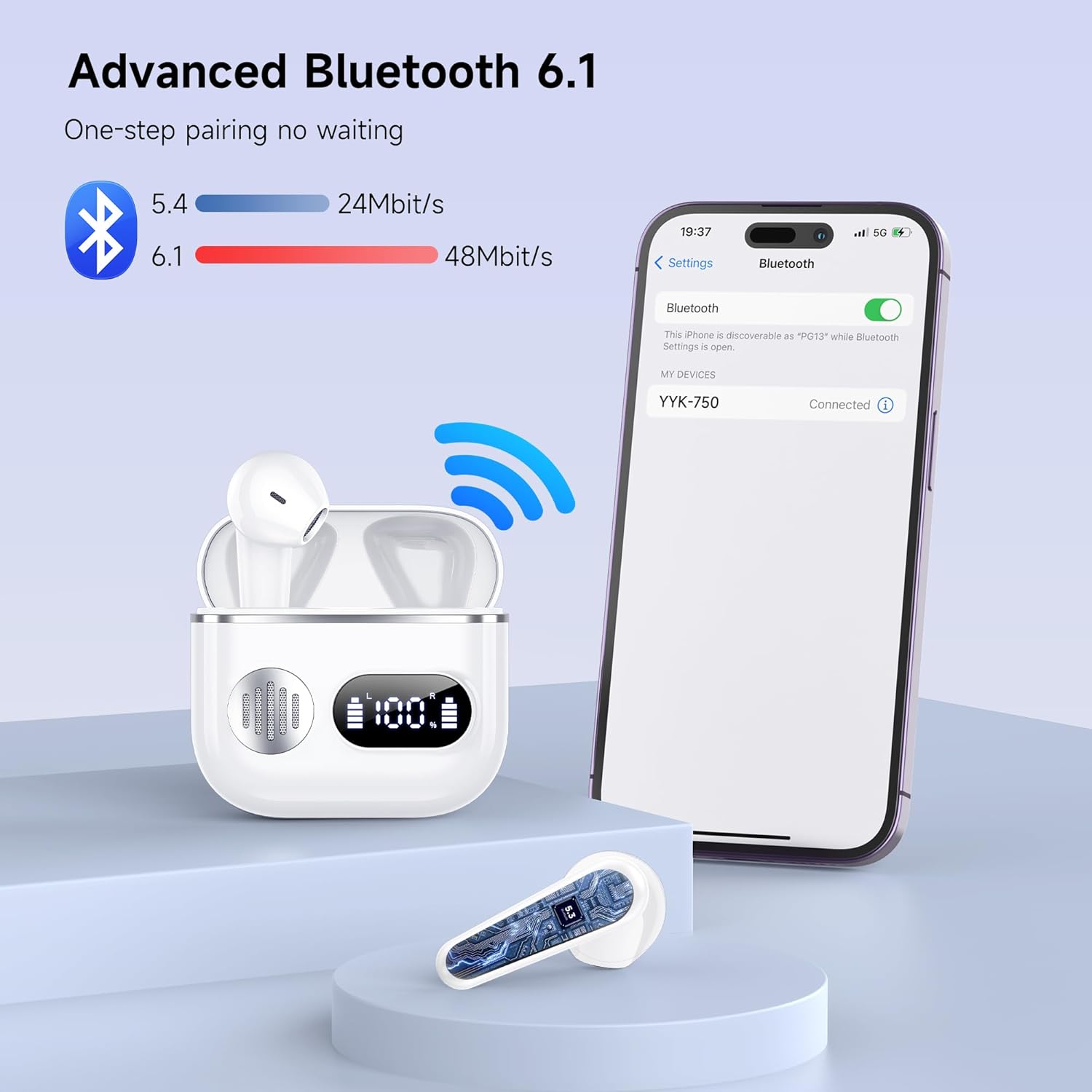 Thumbnail 4 de CoolJumper 2026 Ultimate Bluetooth V6.1 Earbuds – Dual LED Display, Mini In-Ear, 48H Playtime, IP7