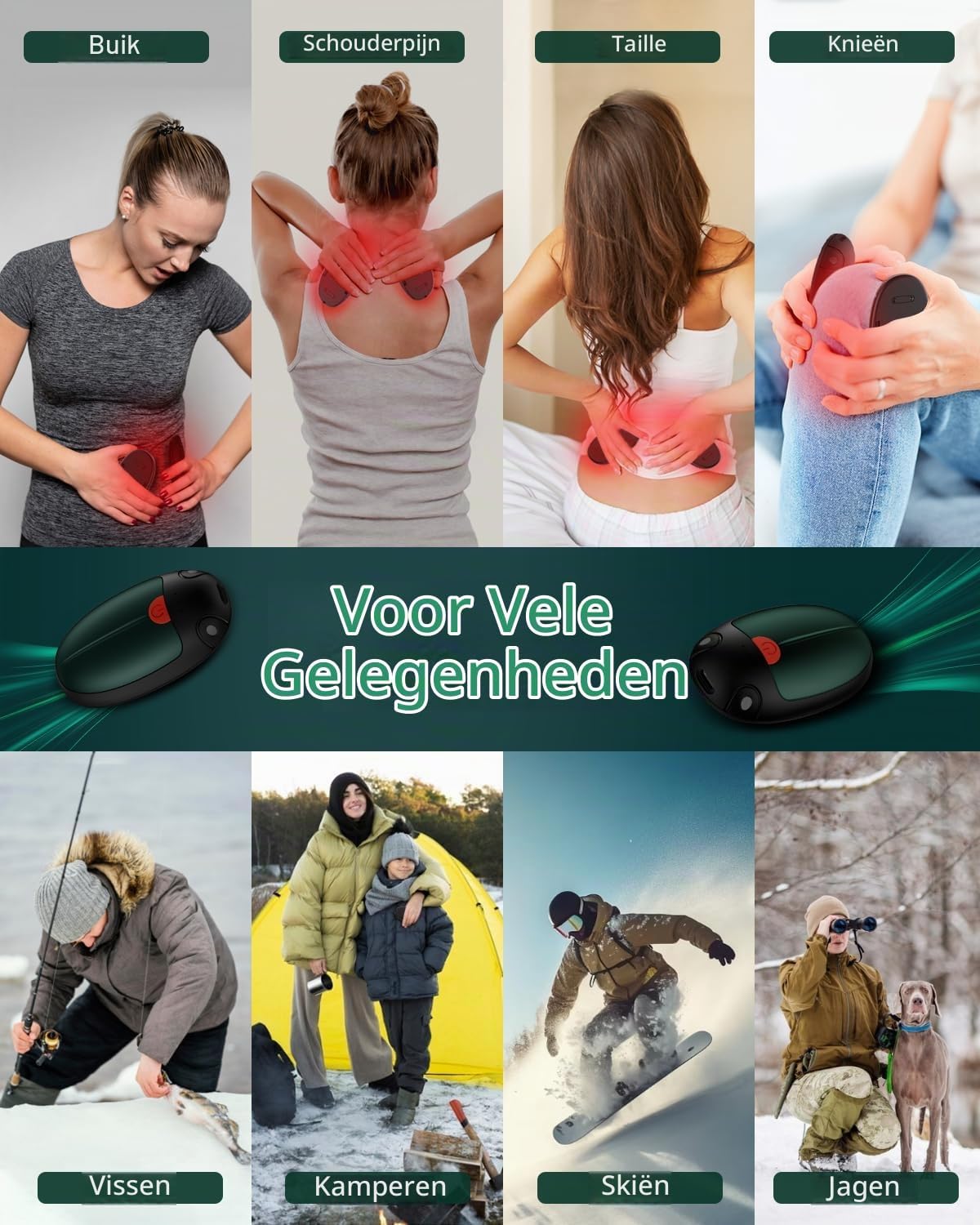 Thumbnail 6 de VTHW TT-05 oplaadbare handwarmers, 2-pack met 3 warmtestanden
