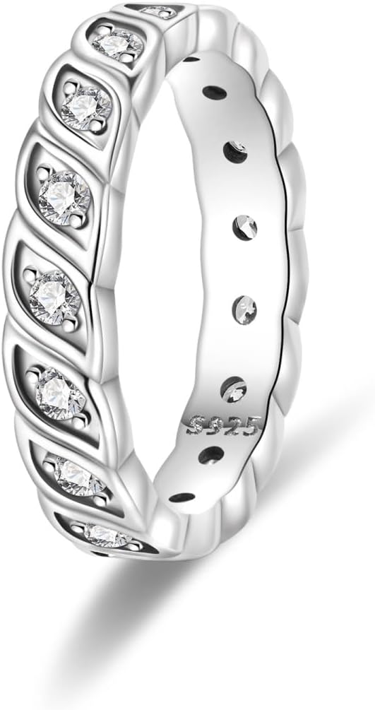 Detalle de 925 Sterling Silber Damenringe Elegante Zirkonia