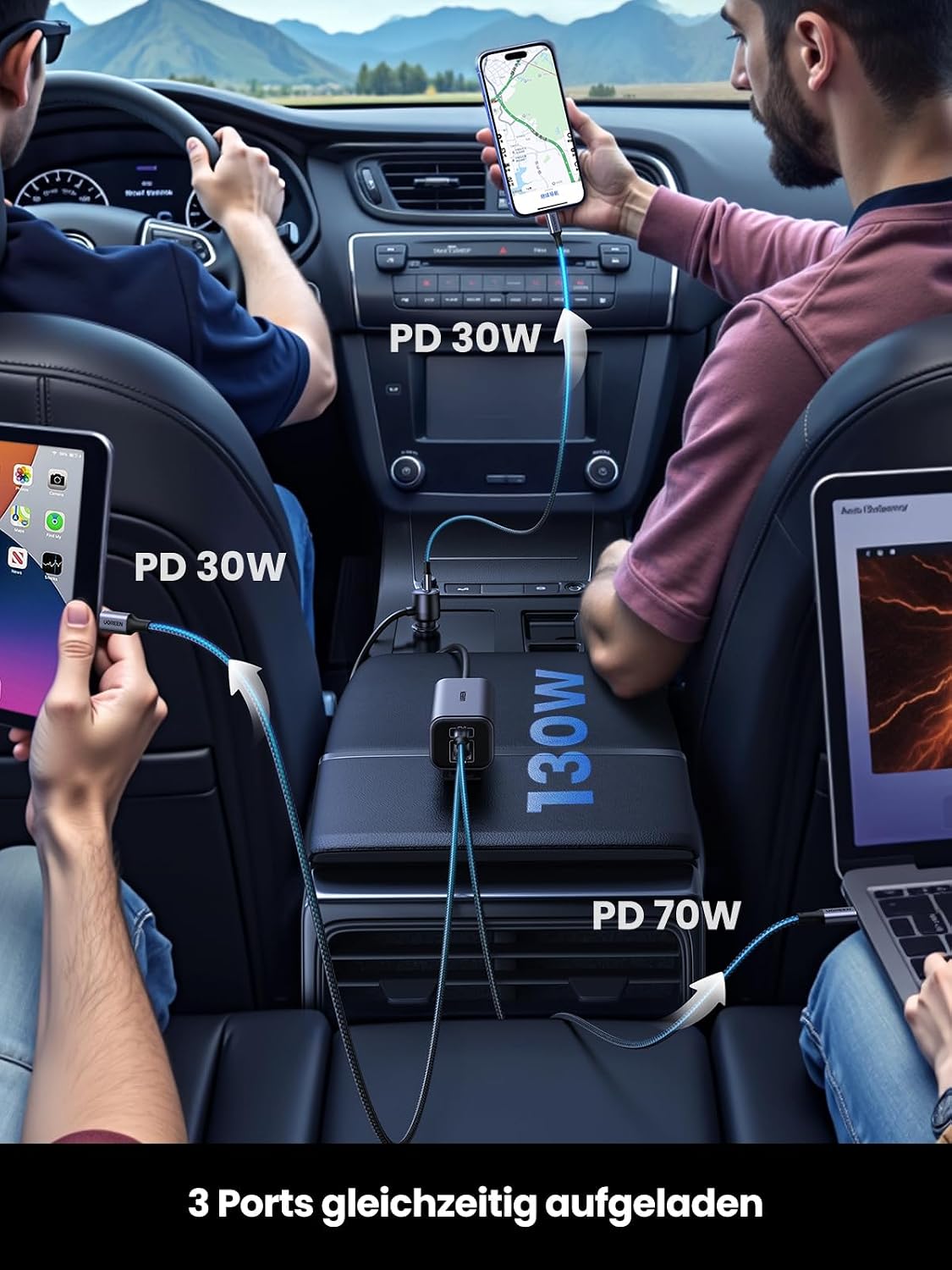 Thumbnail 3 de UGREEN 130W GaN Zigarettenanzünder USB C