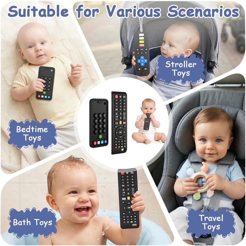 Thumbnail 6 de DiULi Dentizione Sollievo in Silicone Gioocattoli con Telecomando, per bambini 3–12 mesi (2 pezzi) – dentiera giocattolo sensoriale