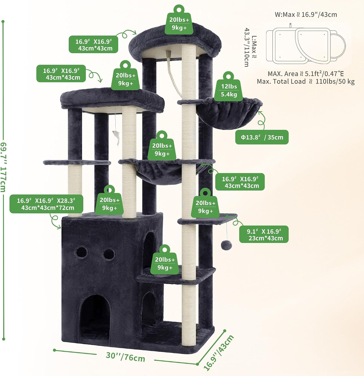 Thumbnail 5 de Heybly Cat Tree HCT065G