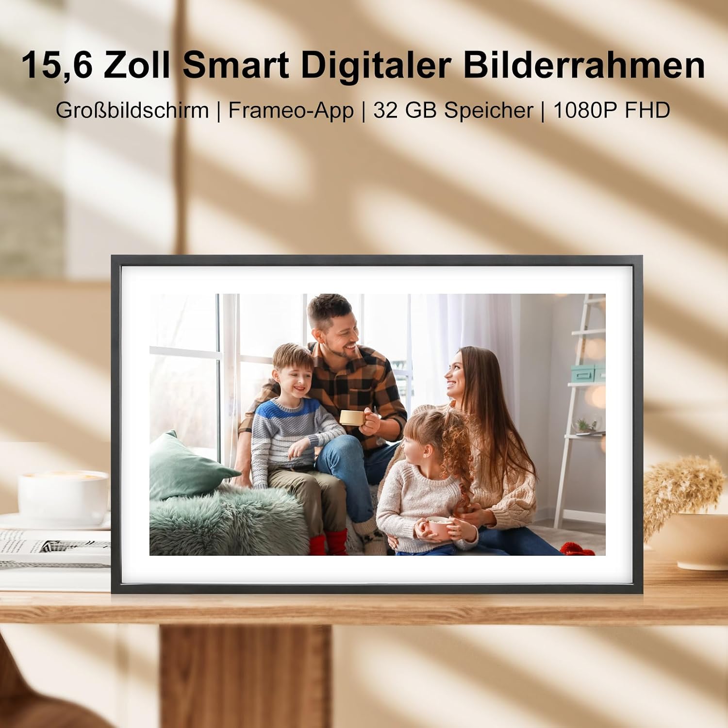 Detalle de Frameo 15,6 Zoll digitaler Bilderrahmen 32 GB